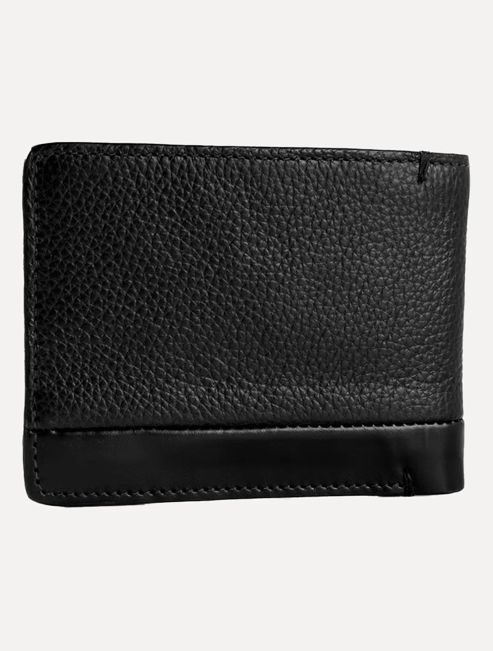 Carteira Calvin Klein Couro Horizontal Logo Floater Recorte Preta