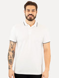 Polo Aramis Masculina Piquet Navy Friso Branca