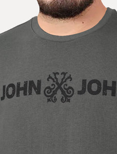 Moletom John John Masculino New Basic Logo Rusty Cinza Escuro