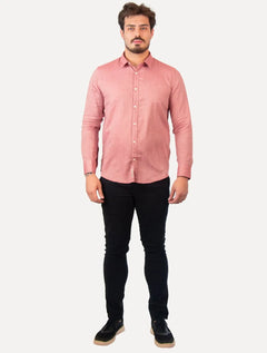 Camisa Original Penguin Masculina Regular Oxford Vermelho Mescla