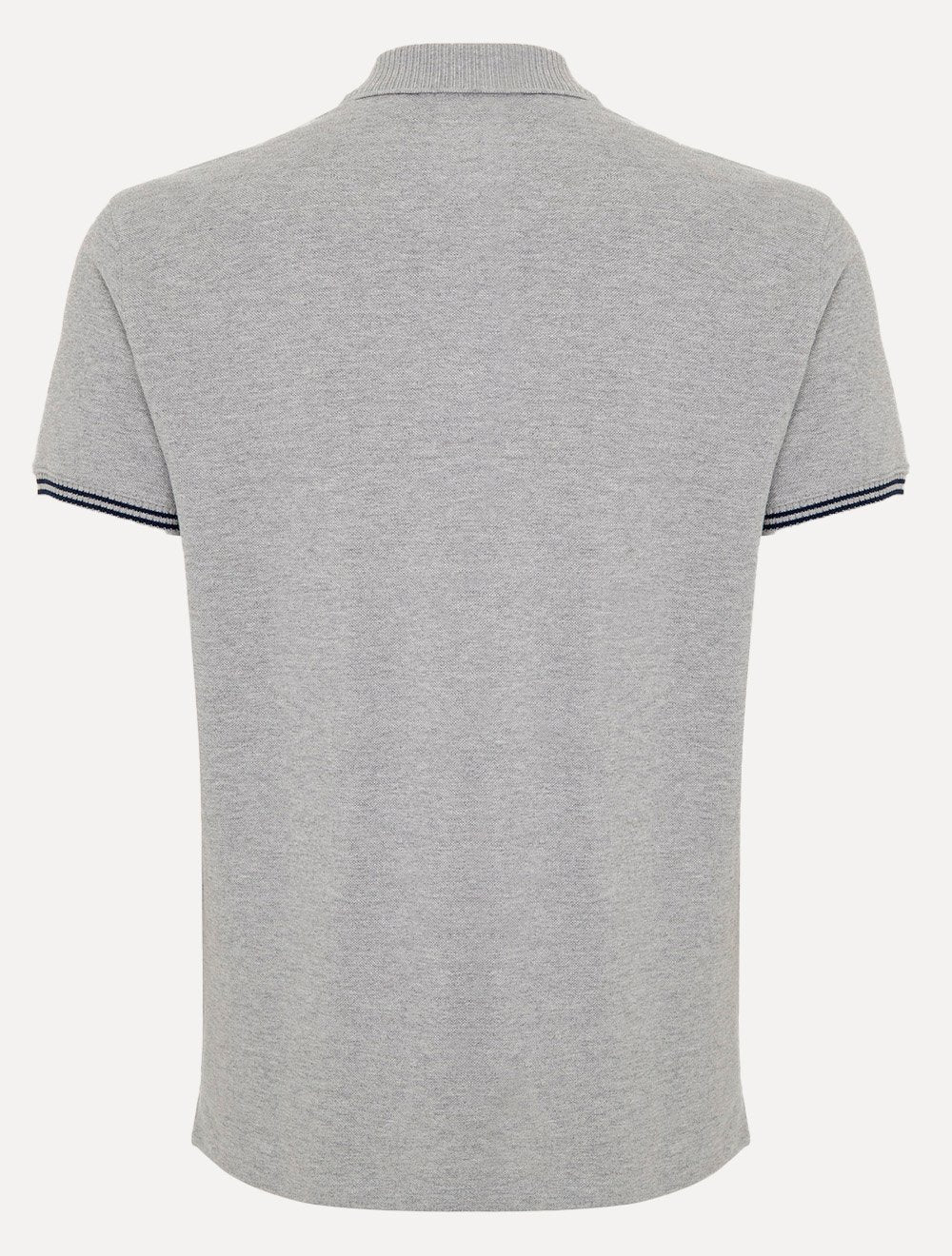 Polo Dudalina Masculina Piquet Jacquard Gola Sem Friso Cinza Mescla