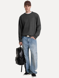 Moletom John John Masculino Crewneck Simple Cinza Médio