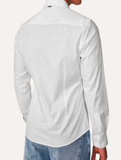 Camisa Colcci Masculina Slim Fit Básica Logo Branco