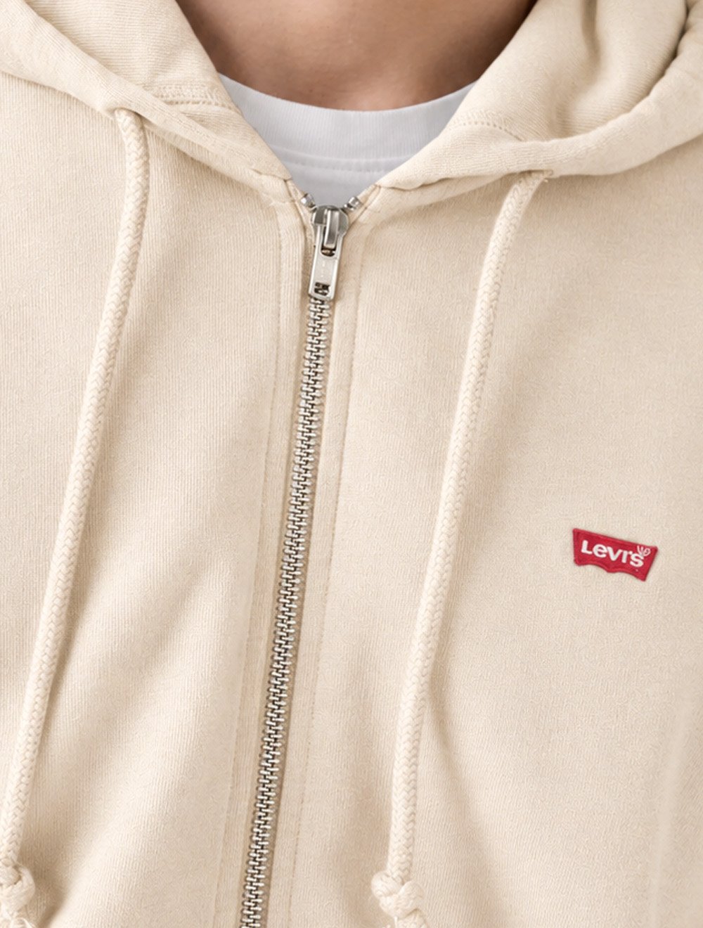 Moletom Levis Masculino Full Zip Hoodie Icon Cáqui Claro