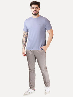 Camiseta Dudalina Masculina Essentials Modal Logo Lilás