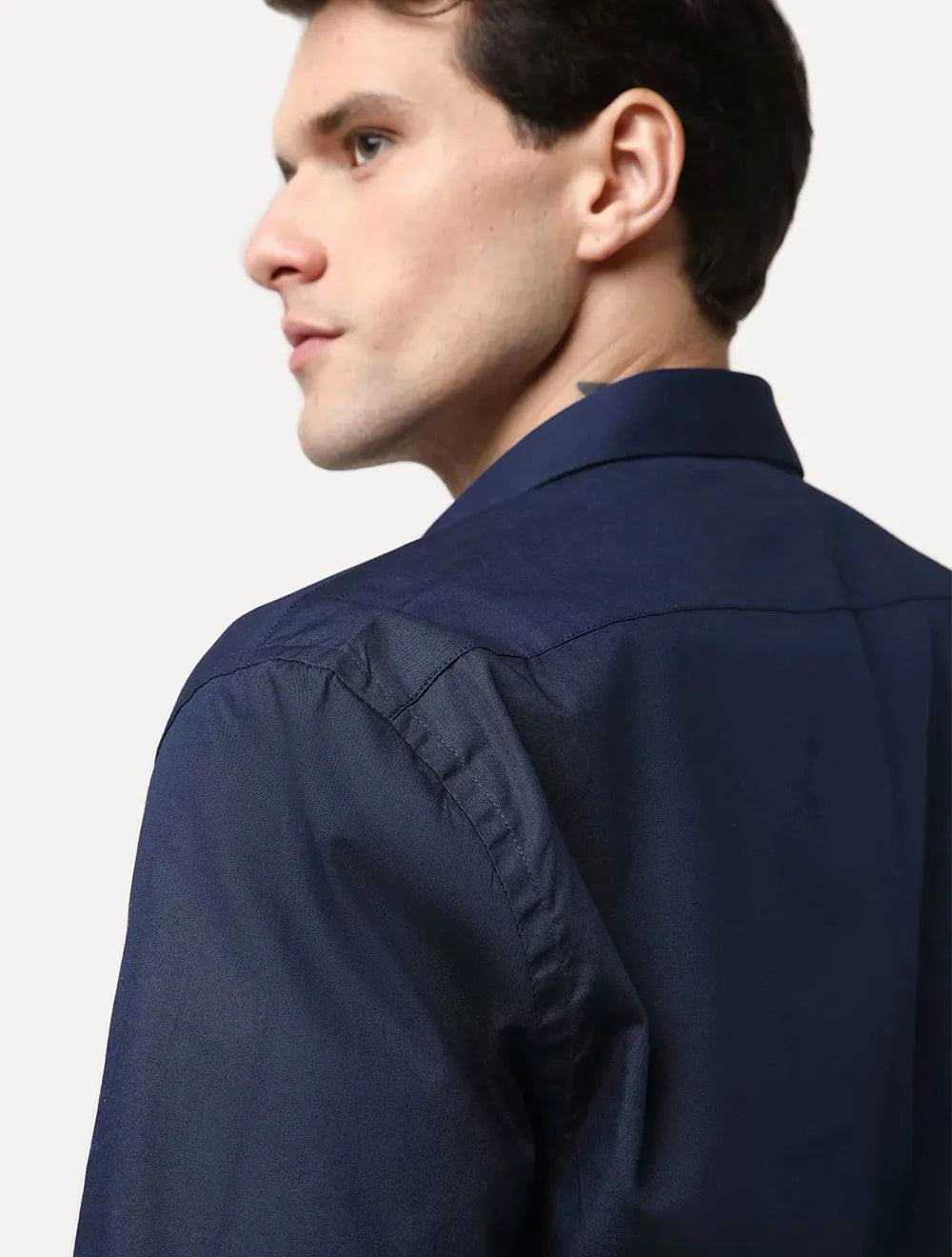 Camisa Aramis Masculina Manga Curta Tricoline Stretch Pocket Azul Marinho