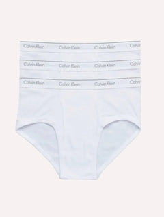 Cuecas Calvin Klein Underwear Brief Cotton Rib Branca Pack 3UN