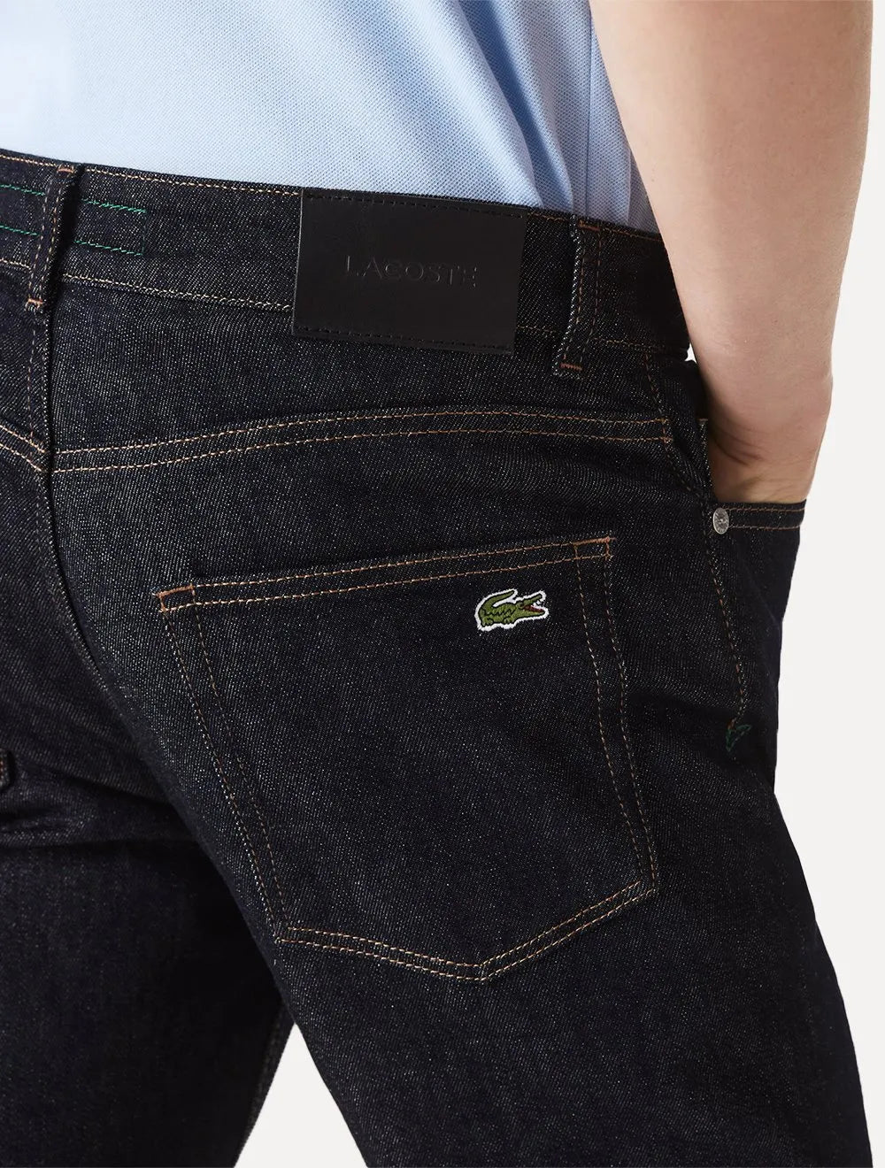 Calça Lacoste Masculina Jeans Classic Slim Fit Azul Marinho