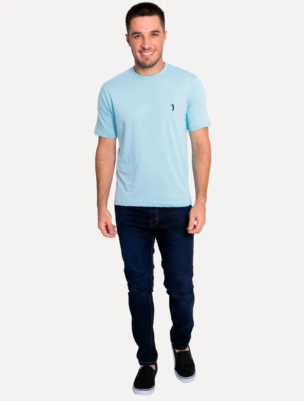 Camiseta Aleatory Masculina Navy Icon Azul Claro