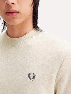 Moletom Fred Perry Masculino Crewneck Laurel Off-White Mescla