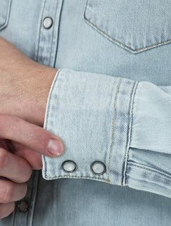 Camisa Jeans Levis Masculina Barstow Western Azul Claro