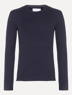 Suéter Calvin Klein Jeans Masculino Tricot Gola Careca com Logo Marinho