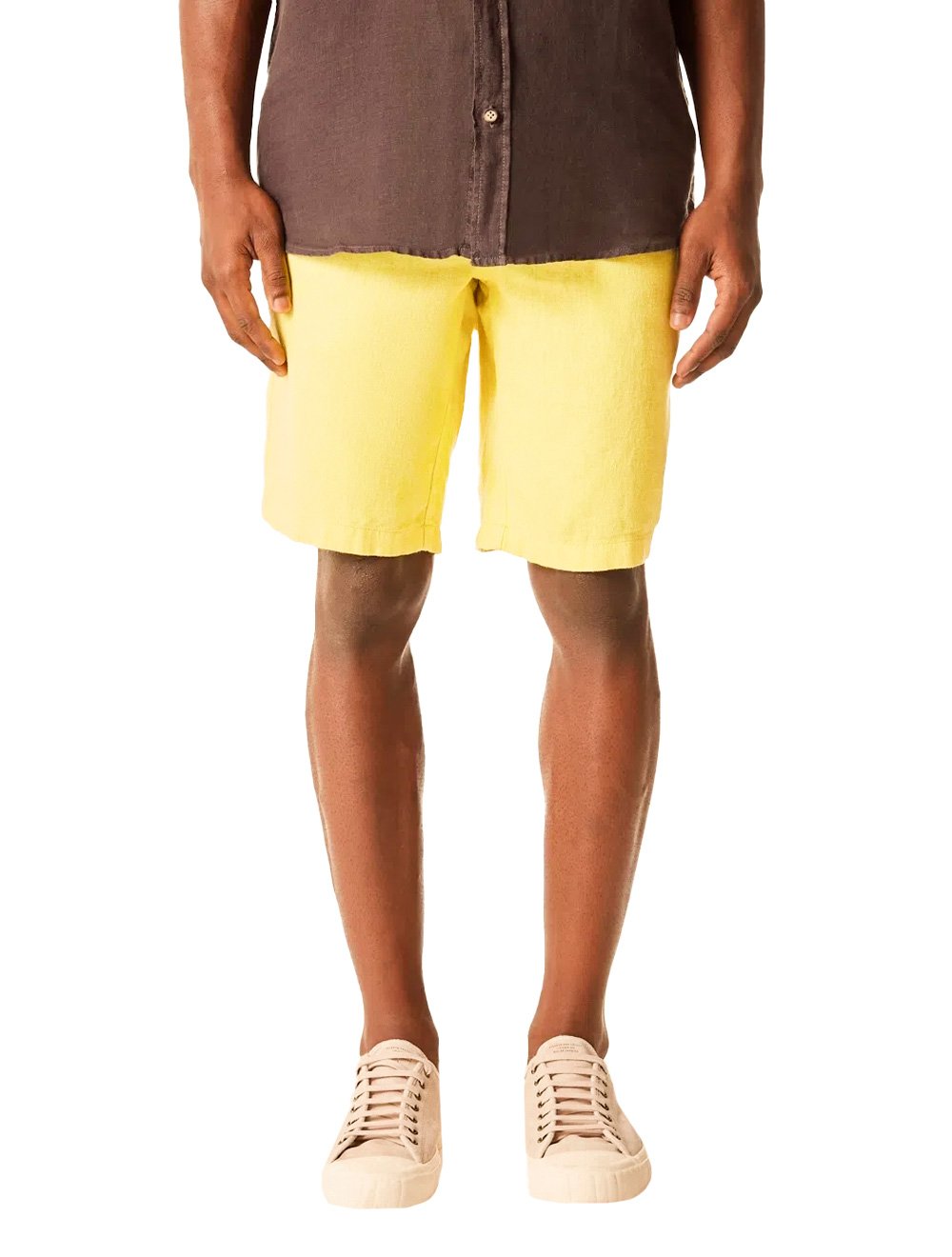 Bermuda Reserva Masculina Eco Viscose Lisa Amarela