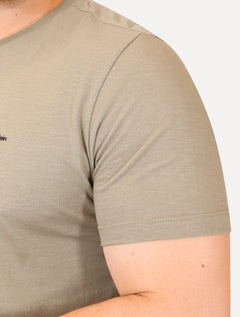Camiseta Calvin Klein Masculina Flame New Logo Cáqui Médio