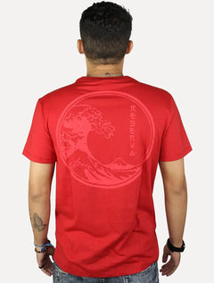 Camiseta Reserva Masculina Estampada Selo Onda Vermelha
