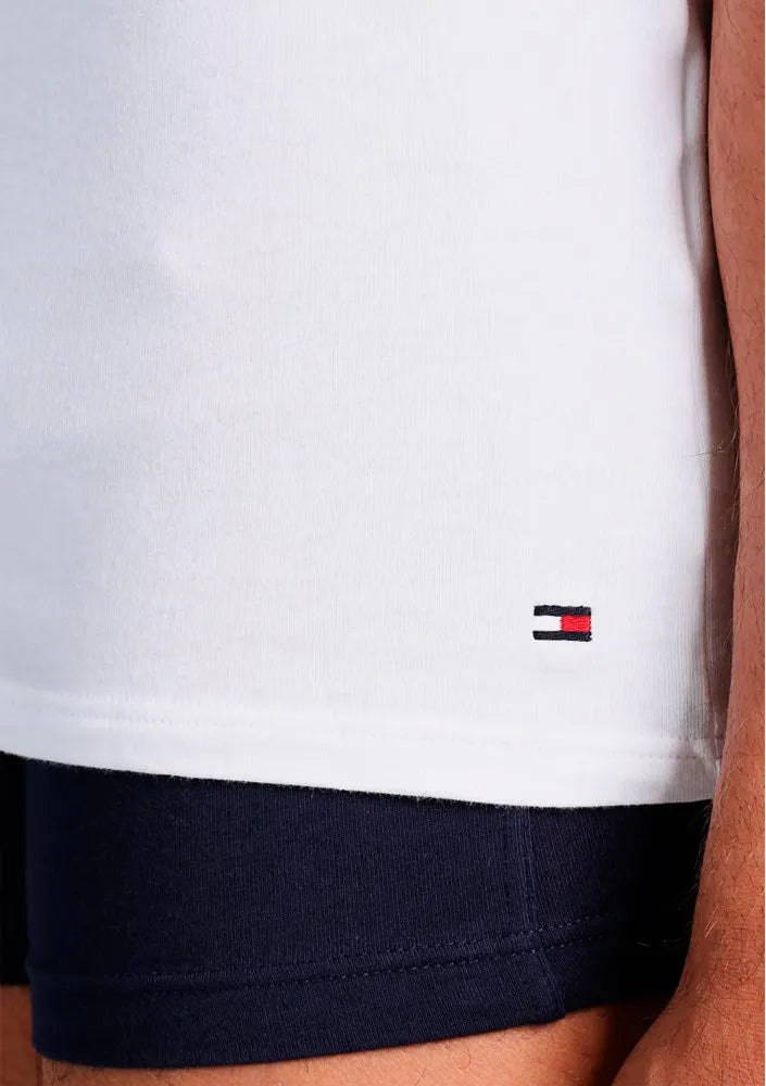 Camisetas Tommy Hilfiger Masculinas Classic V-Neck Brancas Pack 3UN