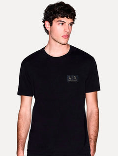 Camiseta Armani Exchange Masculina Regular Fit  Cotton Patch AX Preta