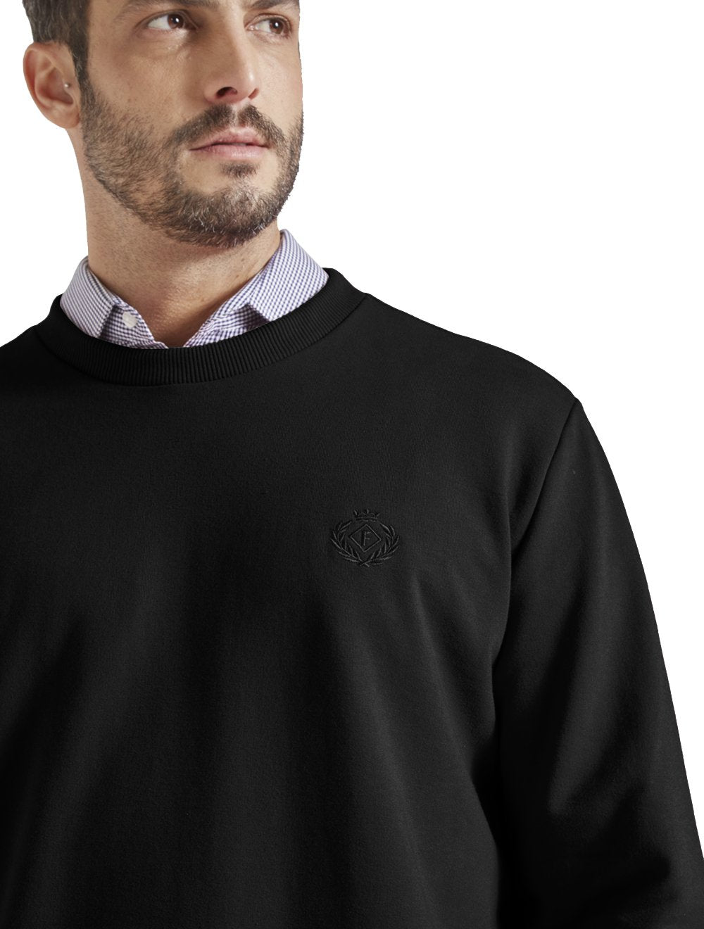 Moletom Forum Masculino New Comfort Crewneck Laurel Logo Preta