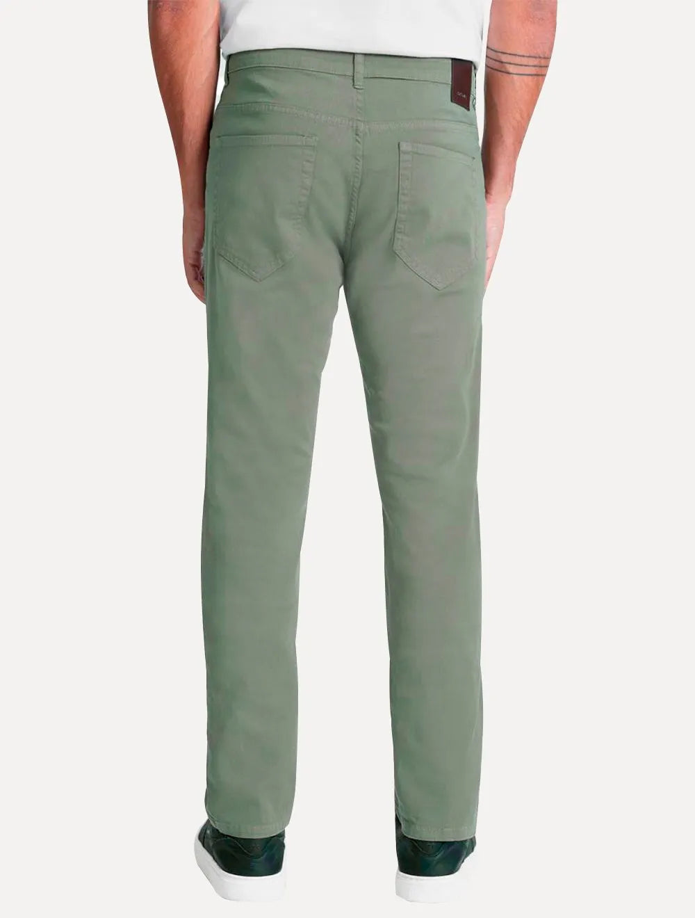 Calça Aramis Masculina Sarja Slim Color Tinturada Verde