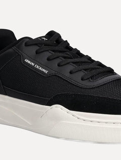 Tênis Armani Exchange Masculino Sneakers Low Pipe Off-White Preto
