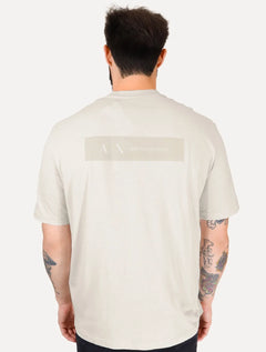 Camiseta Armani Exchange Masculina Regular Rubber Logo Areia