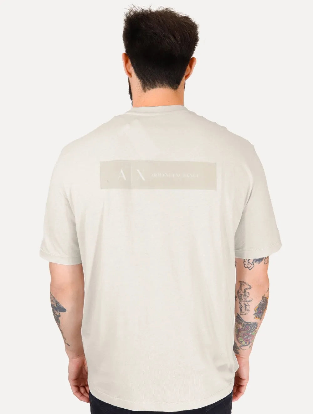 Camiseta Armani Exchange Masculina Regular Rubber Logo Areia