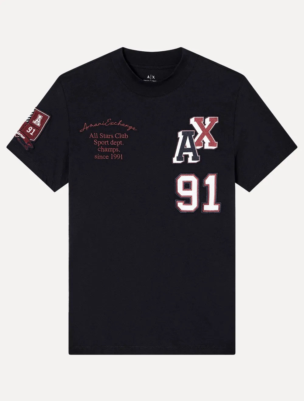 Camiseta Armani Exchange Masculina Regular Multi-Logo Azul Marinho
