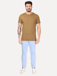 Camiseta Reserva Masculina Super Slim C-Neck Marrom