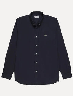 Camisa Lacoste Masculina Regular Pinpoint Cotton Oxford Azul Marinho