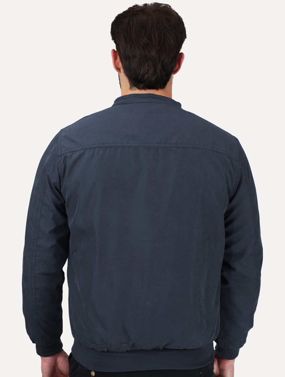 Jaqueta Dixen Masculina Sarja Forrada Zíper Frontal Azul Marinho