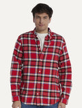 Camisa Tommy Jeans Masculina Regular Xadrez Flannel Check Vermelho