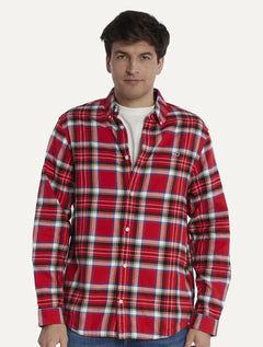 Camisa Tommy Jeans Masculina Regular Xadrez Flannel Check Vermelho