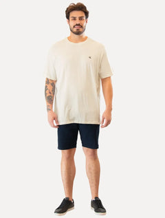 Camiseta Calvin Klein Jeans Masculina CK Rubber Off-White