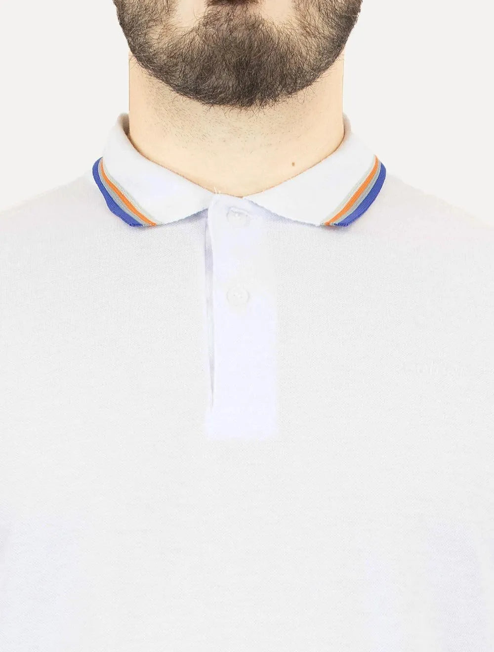 Polo Colcci Masculina Piquet Detalhe Listras Branca