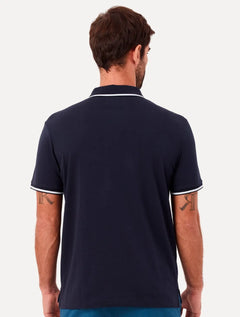 Polo Original Penguin Masculina Malha Jersey Lisa Frisos Azul Marinho