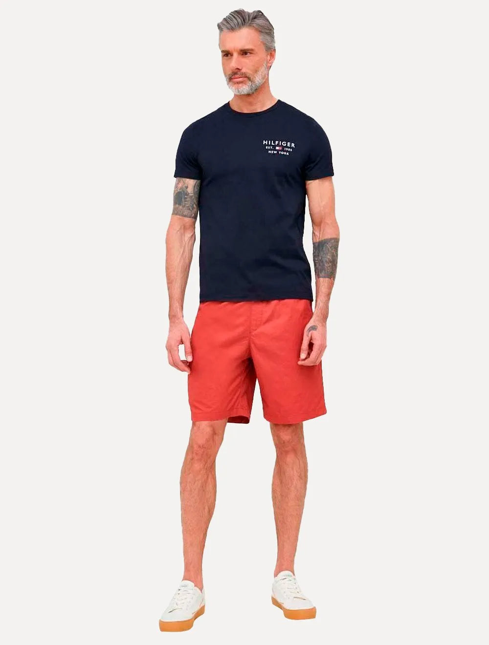 Camiseta Tommy Hilfiger Masculina Brand Love Small Logo Azul Marinho