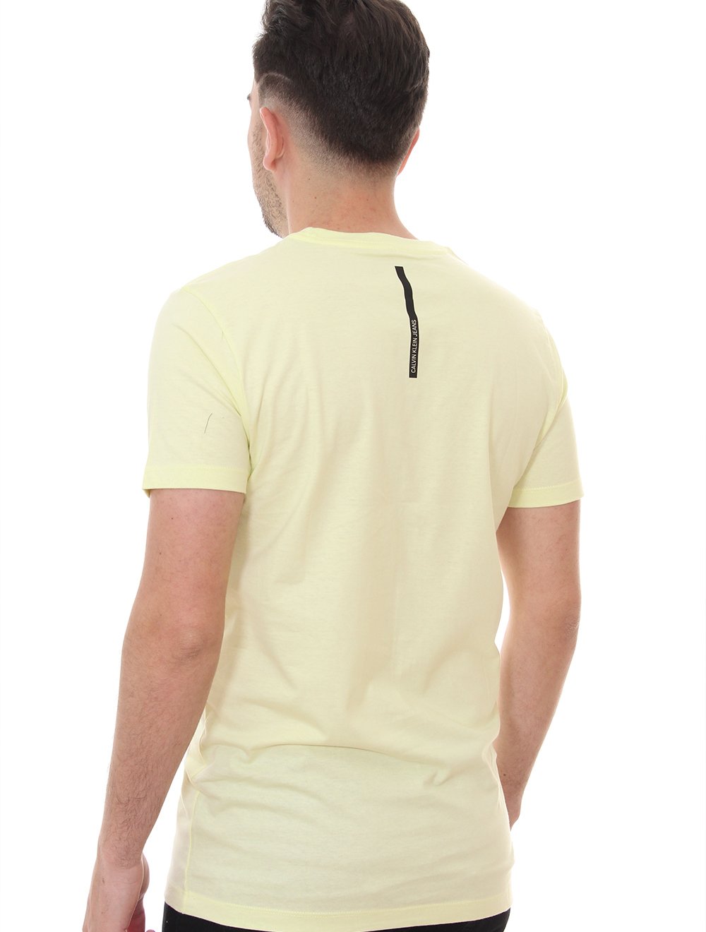 Camiseta Calvin Klein Masculina Tropical Block Amarela