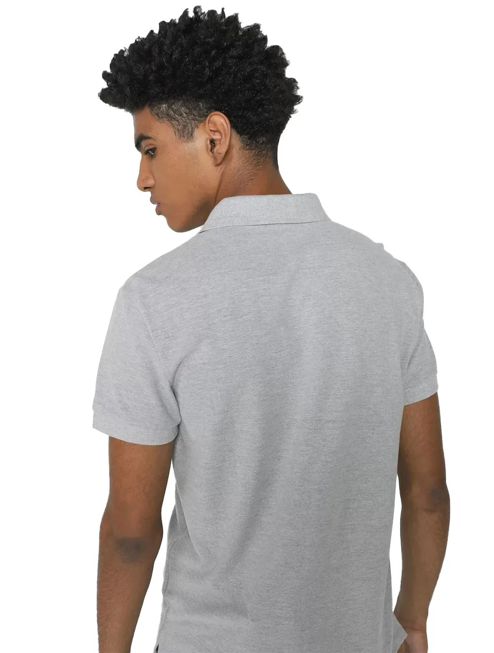 Polo Colcci Masculina Piquet Orange Logo Cinza Mescla