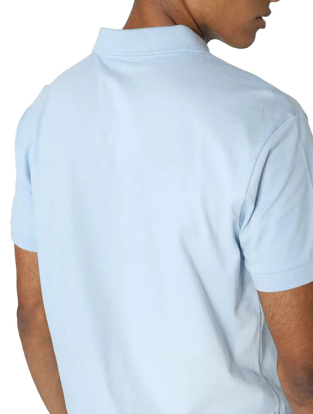 Polo Colcci Masculina Piquet Pink Logo Azul Claro