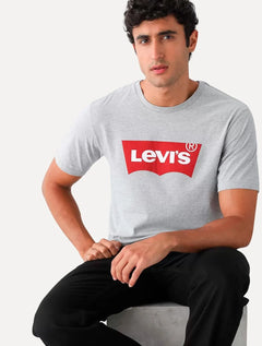 Camiseta Levis Masculina Logo Batwing Cinza Mescla