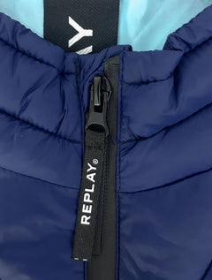 Jaqueta Replay Masculina Nylon Matelassê Azul Escuro