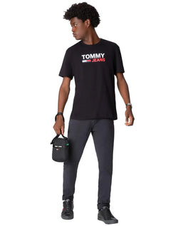 Camiseta Tommy Jeans Masculina Corp Logo Preta