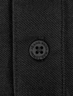 Polo Tommy Jeans Masculina Regular Flag Neck Preta