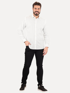 Camisa Dudalina Masculina Slim Tricoline Lisa Stretch Branca
