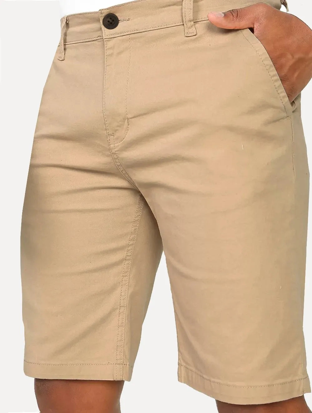 Bermuda Tommy Hilfiger Masculina de Sarja Stretch Cáqui Claro