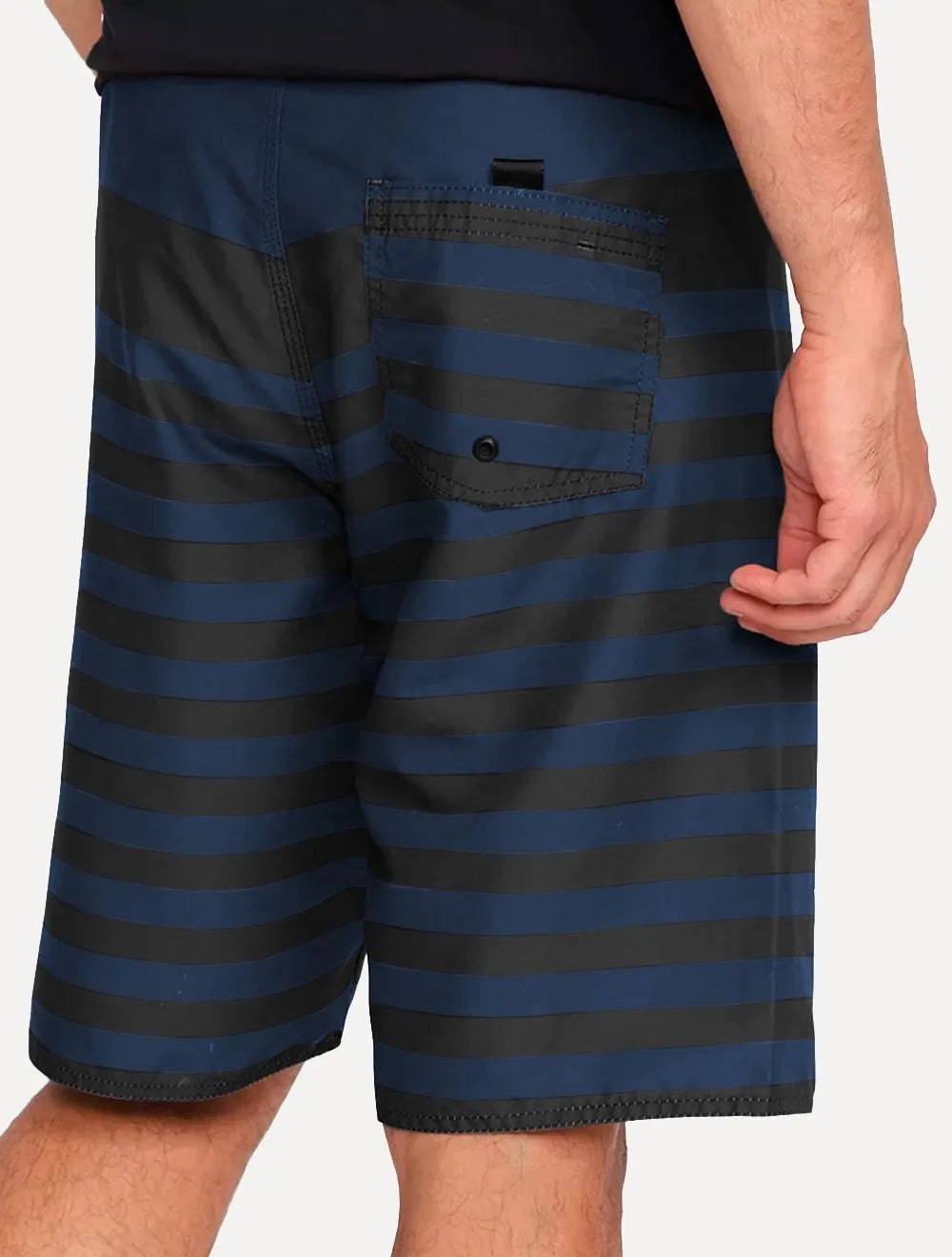 Bermuda Calvin Klein Swimwear D'Água Masculina Faixas Chumbo Azul Escuro
