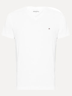 Camiseta Aramis Masculina Basic V-Neck Branca