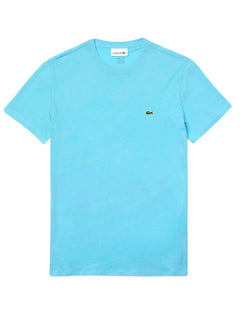Camiseta Lacoste Masculina Classic Pima Cotton Logo Azul Claro