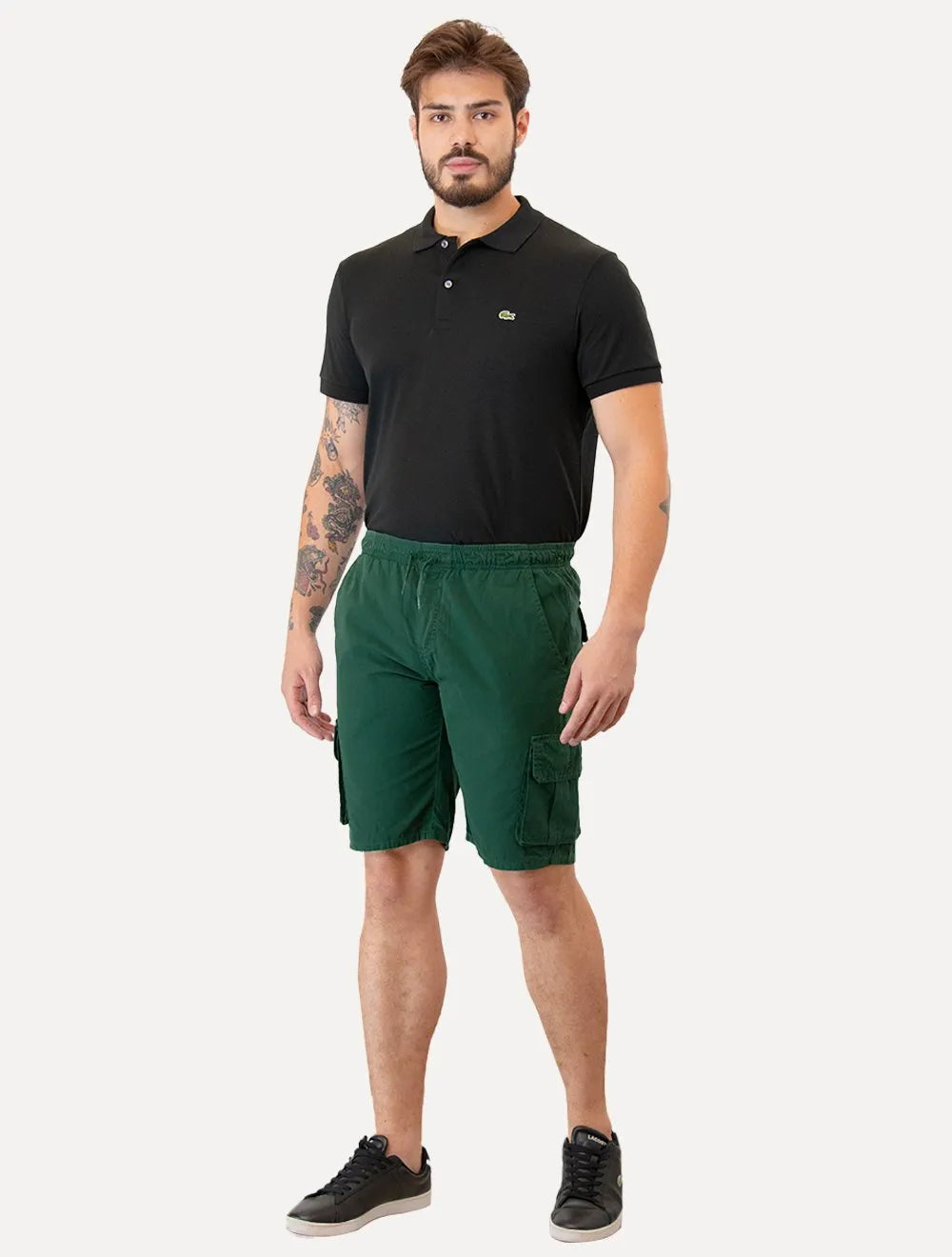 Bermuda Lacoste Masculina Cotton Cargo Pockets Verde