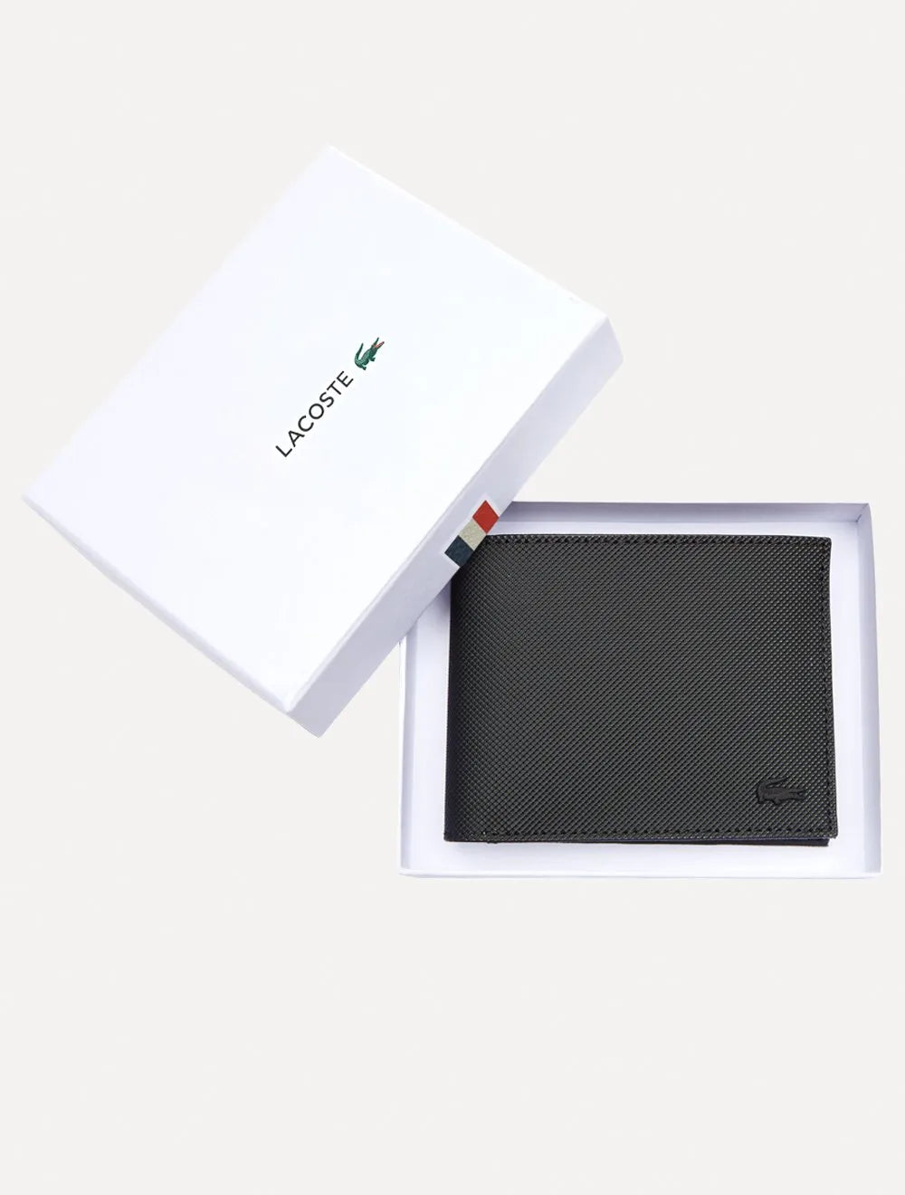 Carteira Lacoste Masculina Classic Bifold Petit Piquet Preta